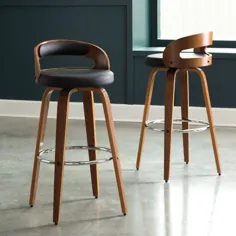 مدفوع صندلی مفصل گردنده صندلی چرخشی کمربند چوبی Bentwood 30 اینچ مدل Mid Century Collection Mid Century Modern