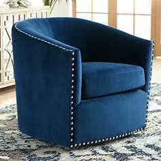 صندلی لهجه ای مفصل گردنده آبی Fullerton - # 58W22 |  لامپ به علاوه