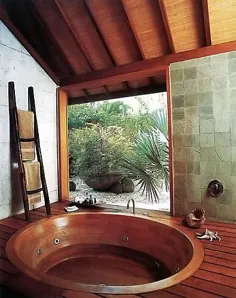 حمام چوبی سنتی ژاپنی |  چوب سخت باد وست