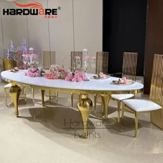 مستطیل عروسی دبی MDF سفید میز بی نظیر میز ضیافت مدرن
