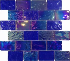 کاشی شیشه ای رنگین کمانی SoCal Cobalt Blue 2x3