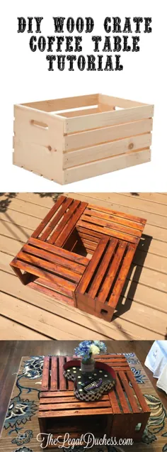 میز قهوه جعبه چوبی DIY