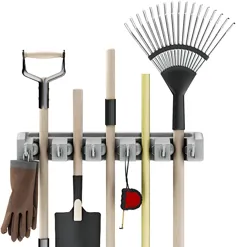 نگهدارنده بیل ، چوب دستی و ابزار با قلاب - سازنده دیواری برای گاراژ ، کمد یا ابزار خانه و باغ Shed-Hang-قفسه صرفه جویی در فضا توسط Stalwart
