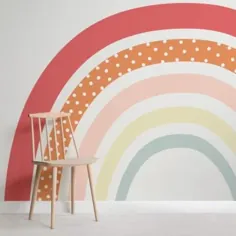 نقاشی دیواری زیبا و رنگارنگ رنگین کمان |  هوویا