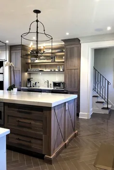 نوسازی آشپزخانه با کابینت های بلوط آغشته خاکستری