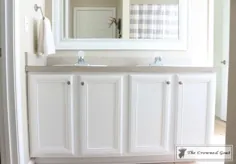 نقاشی یک کابینت حمام با رنگهای نهایی شیر - بز تاج دار