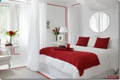 اتاق خواب سفید و قرمز