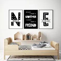 هدایای دوقلو Brothers Wall Art Brothers Room Decortwin wall |  اتسی