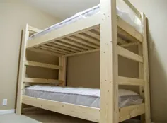 تخت دو طبقه آسان و قوی 2x4 و 2x6