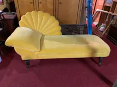 عتیقه Vintage Fainting Couch Lounge Chase Lounge Yellow Shell Shell Design Sun