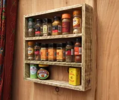 قفسه ادویه ای روستایی / قفسه آشپزخانه ساخته شده از چوب اصلاح شده / |  اتسی