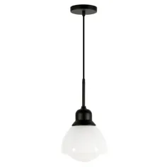 آویز برنز سیاه و سفید Meyer & Cross Brooks 1-Light with Shad Glass Shade-PD0606 - The Home Depot