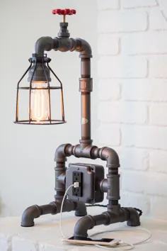 Arnwine Ironwerks Industrial Iron Pipe Lamp Rustic Modern Farmhouse Vintage Metal Edison Bulb Steampunk Home Decor Lighting Valve Valve