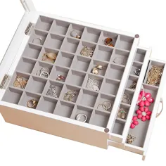 جعبه جواهرات چوبی Mele & Co. به رنگ سفید