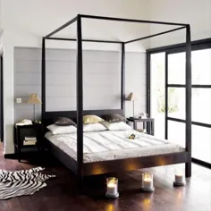 تخت اندازه چهار نفره چوب اقاقیا جامد |  Maisons du Monde