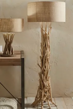 چراغ طبقه Derna Driftwood با سایه جوت طبیعی توسط سبک زندگی Pacific - طبیعی