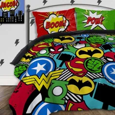 روتختی بچه گانه مجموعه ملافه Superhero Kids Comforter Twin XL | اتسی