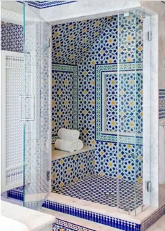 حمام کاشی موزاییکی آبی مراکش در کیپ کد