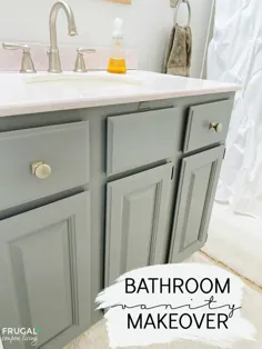 DIY Bathroom Vanity Makeover با رنگ خاکستری Behr