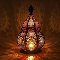 Gadgy ® Orientalische Lampe (36 سانتی متر) l Für Kerzen und elektrische Lichter l Innen und Außen Deko l Windbeständig l Marokkanisch Arabisch Orientalisch l Handgemacht