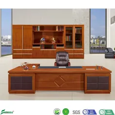 میز مدیریت اجرایی چوبی رنگ گردویی لوکس 2.8 متری L