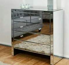 کشوی آینه دار زاویه دار 6 3 میز ذخیره سازی مبلمان اتاق خواب |  eBay