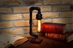 لامپ ادیسون / لامپ صنعتی / لامپ Steampunk / لامپ روستکی / هدیه برای آقایان / چراغ میز / لامپ ادیسون / لوازم جانبی میز