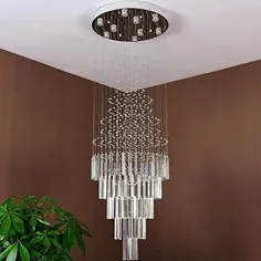 چراغ های داخلی لوستر کریستالی لامپهای LED Crystal Crystal Lights لامپهای داخلی Luxury Villa Light loft Light Home Decor، Dia120cmh250cm، whitelight