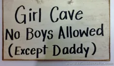 غار دخترانه هیچ پسری مجاز نیست به جز تابلو دکور اتاق کودک بابا |  اتسی