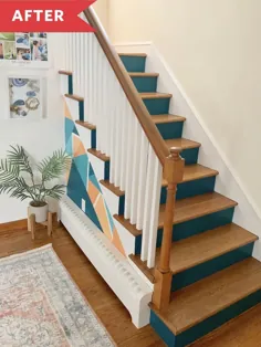قبل و بعد: این کار با رنگ پله باعث می شود که دیگر هرگز نخواهید از پله ای ساده بالا بروید