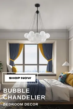 دکوراسیون اتاق خواب با شیشه مات حبابی و یک پالت زرد و آبی