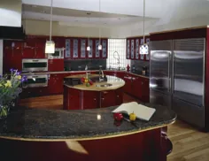 28 ایده آشپزخانه قرمز با کابینت قرمز (عکس)