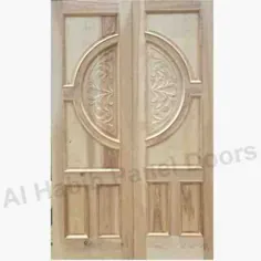 درب اصلی چوبی خاکستر اصلی با تراش دستی Hpd609 - درب های اصلی - درب های پنلی آل حبیب