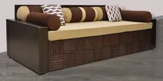 تخت خواب تختخواب شو چوبی - تخت تخت خواب تخت خواب شو و مبل درخشان با رنگ قهوه ای توسط HomeTown - Pepperfry