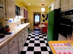 کف آشپزخانه سیاه و سفید