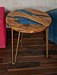 میز قهوه چوبی و رزین