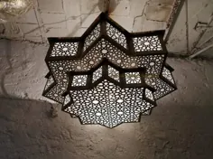 لوستر لامپ آویز چراغ سقفی مراکشی |  اتسی