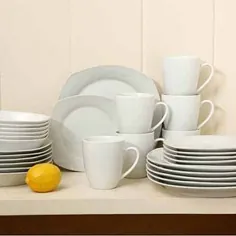 ست ظروف غذاخوری مربعی ، ظرف 30 عددی ظرف ، سفید ، معاصر ، ظرفهای مربع مخصوص خانه ، - Walmart.com