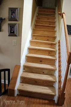 تغییر پله های فرش شده به پله های چوبی