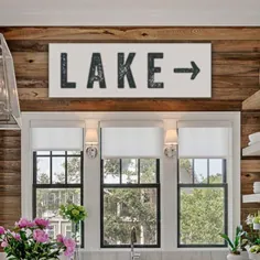 تابلو دریاچه بوم بزرگ ، تزیین دریاچه خانه ، نمای قدیمی ، تابلوی سفارشی ، تزئین کابین ، هنر آشپزخانه ، شخصی سازی رنگ ها و چپ یا راست