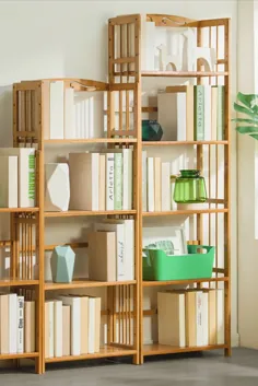 قفسه ذخیره سازی فضای قفسه کتاب دارنده چوب برای دکوراسیون مدرن و کوچک خانه