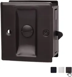 قفل درب کشویی HOMOTEK Privacy با کشیدن - قفل های درب جیبی قدیمی یا آسیب دیده را سریع و آسان جایگزین کنید ، 2-3 / 4 "x2-1 / 2" ، برای درب ضخامت 1-3 / 8 "، سیاه