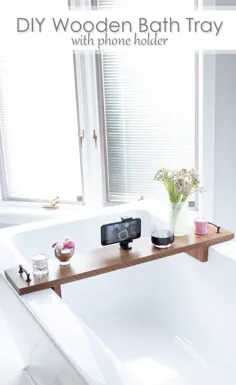 سینی حمام چوبی DIY با نگهدارنده تلفن