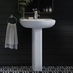 سینک ظرفشویی حمام مدیسون شاتو پایه سوراخ تک سوراخ در White-SM-PS305 - انبار خانه
