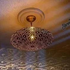 چراغ های سقفی مدرن مراکشی چراغ های آویز چراغ فانوس چراغ های آویز روشنایی بزرگ طراحی دکوراسیون لامپ مسی دست ساز