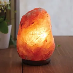 چراغ میز نمکی طرح سنگ طبیعی Trox به رنگ نارنجی