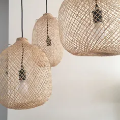 آویز بامبو قابل انعطاف چراغ سقفی تله ماهی تله ای آسیایی |  اتسی