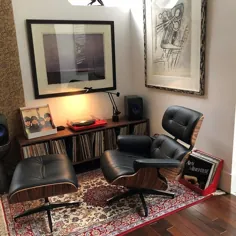 نسخه Vinyl LP Storage Bench Lo-Fi با سبک های مدرن Mid Century