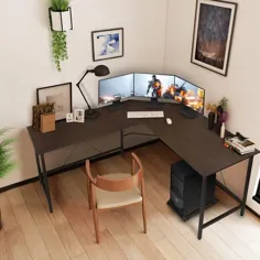 میز کار کامپیوتر رایانه ای Kingso L Shaped میز 65 اینچ مدرن دفتر کار نوشتن میز کار برای مطالعه در منزل - Walmart.com