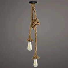 چراغ سقفی آویز مصنوعی صنعتی لامپ طناب شاهدانه سبک سبک یکپارچه Edison E27 پایه بند ناف